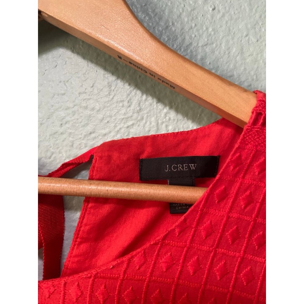 J. Crew Women's Red Orange Flutter Sleeve Knee Length Dress Size 8‎ - Picture 5 of 11